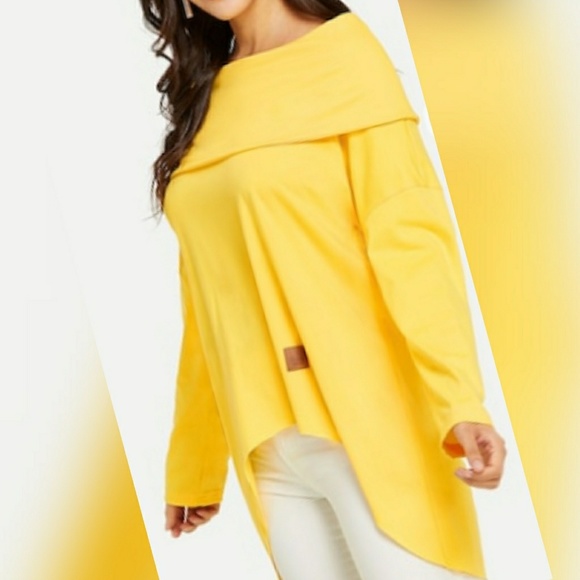 LAST ONE! High Low Off Shoulder Sweatshirt - Picture 2 of 6